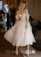 Sherry |Pink Long Prom Dresses With A Line Sweetheart Tulle - Price #price_variant_lowest# - Pink - PromDressClub